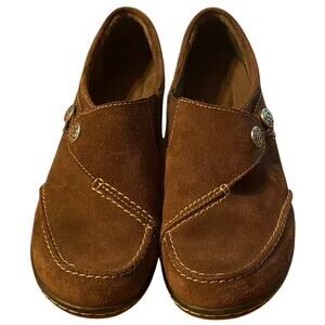 Clarks "Bendables" Women's Shoe/Loafer, 7M, Un Loop, Brown Suede, Slip On, Flats